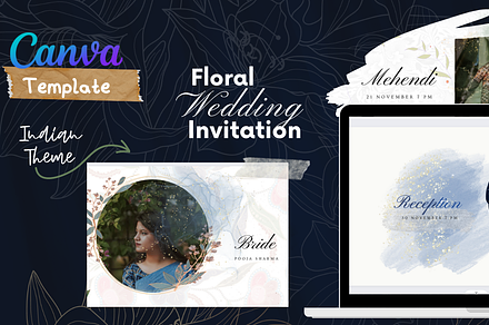 Indian Wedding Invite CANVA Template