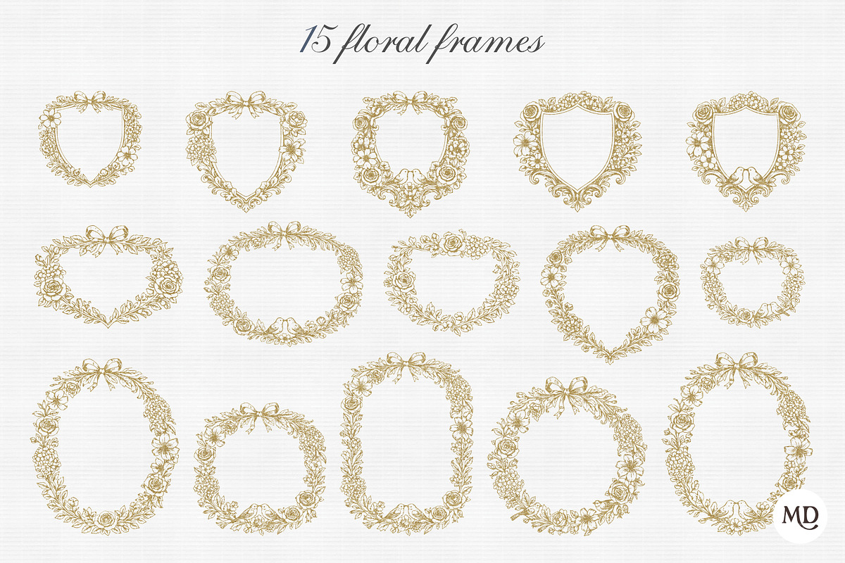 Golden Baroque Wedding collection, a Decorative Illustration by marie dricot (Photo 2 of 9)