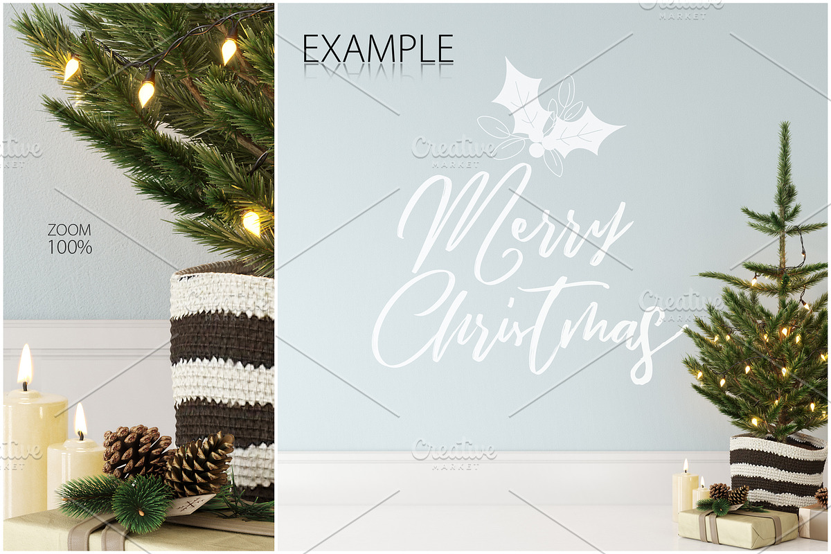 Christmas Frame & Wall Mockup Bundle, a Print Template by Yuri-U (Photo 16 of 22)
