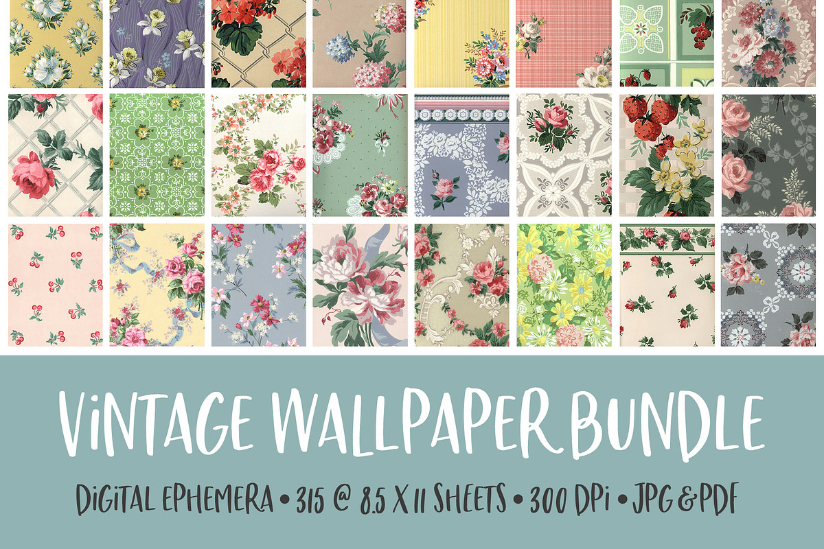 Vintage Wallpaper Textures, a Texture Graphic by Polka Dot Pixels (Photo 1 of 5)