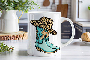 Cowboy Boots Sublimation Cowgirl Hat