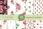 Watercolor flowers seamless patterns, a Pattern Graphic by AnnelyBlooms (Thumbnail 7 of 7)
