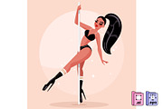 Elegant Pole Dancer Vector, a Person Illustration by MISS CHATZ (Thumbnail 2 of 3)