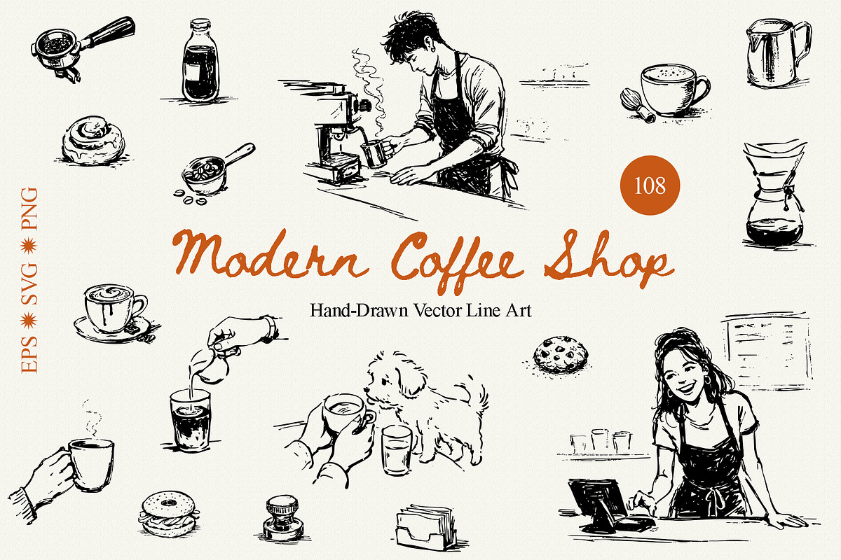 Modern Coffee Shop Clipart, an Object Illustration by divanovskaya_nv (Photo 1 of 16)