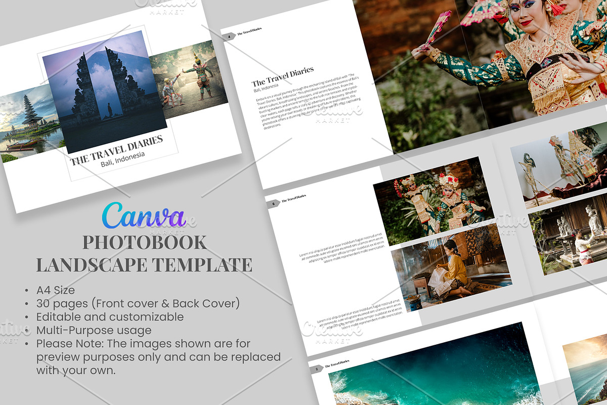 Canva Photobook Landscape Template, a Magazine Template by OshinDesign (Photo 1 of 6)