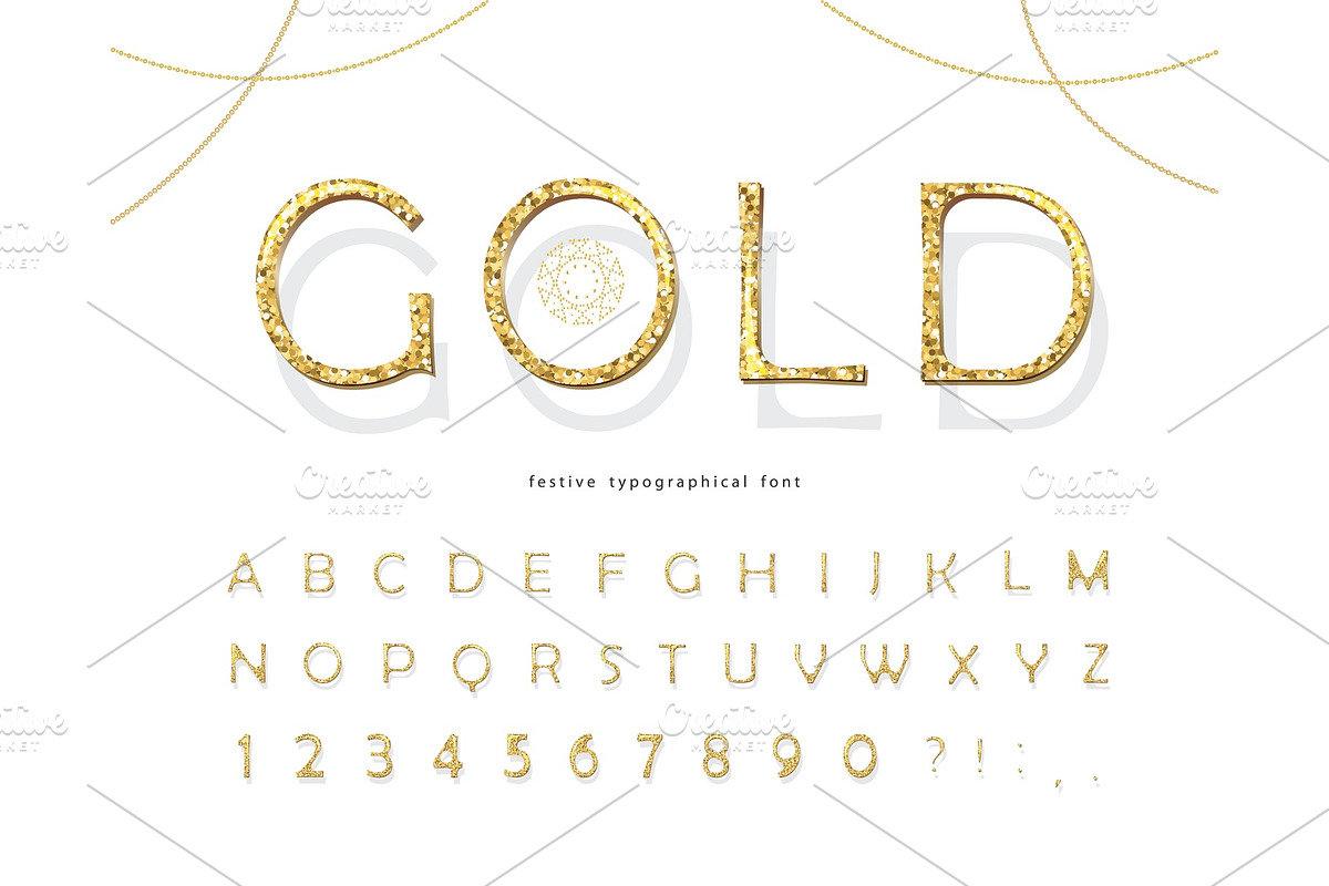 Gold glitter alphabet, an Object Graphic by cutelittlethings