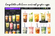 Bubble Tea Watercolor Clipart, a Food Illustration by Anna Design Studio (Thumbnail 9 of 11)