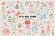 It’s Ski Time Hand Drawn Clipart, an Object Graphic by AnnArt (Thumbnail 1 of 11)