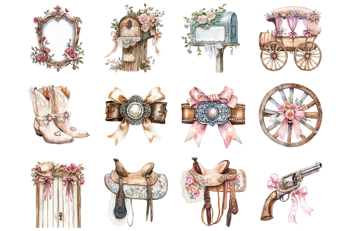Western Coquette Clipart, an Illustration by Design Market (Photo 2 of 4)