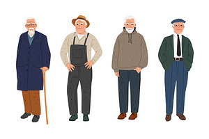 Set of elderly different men, a Person Illustration by Stock-Smart-Start