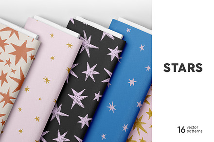 Cute tiny stars seamless pattern set, a Pattern Graphic by Good Studio