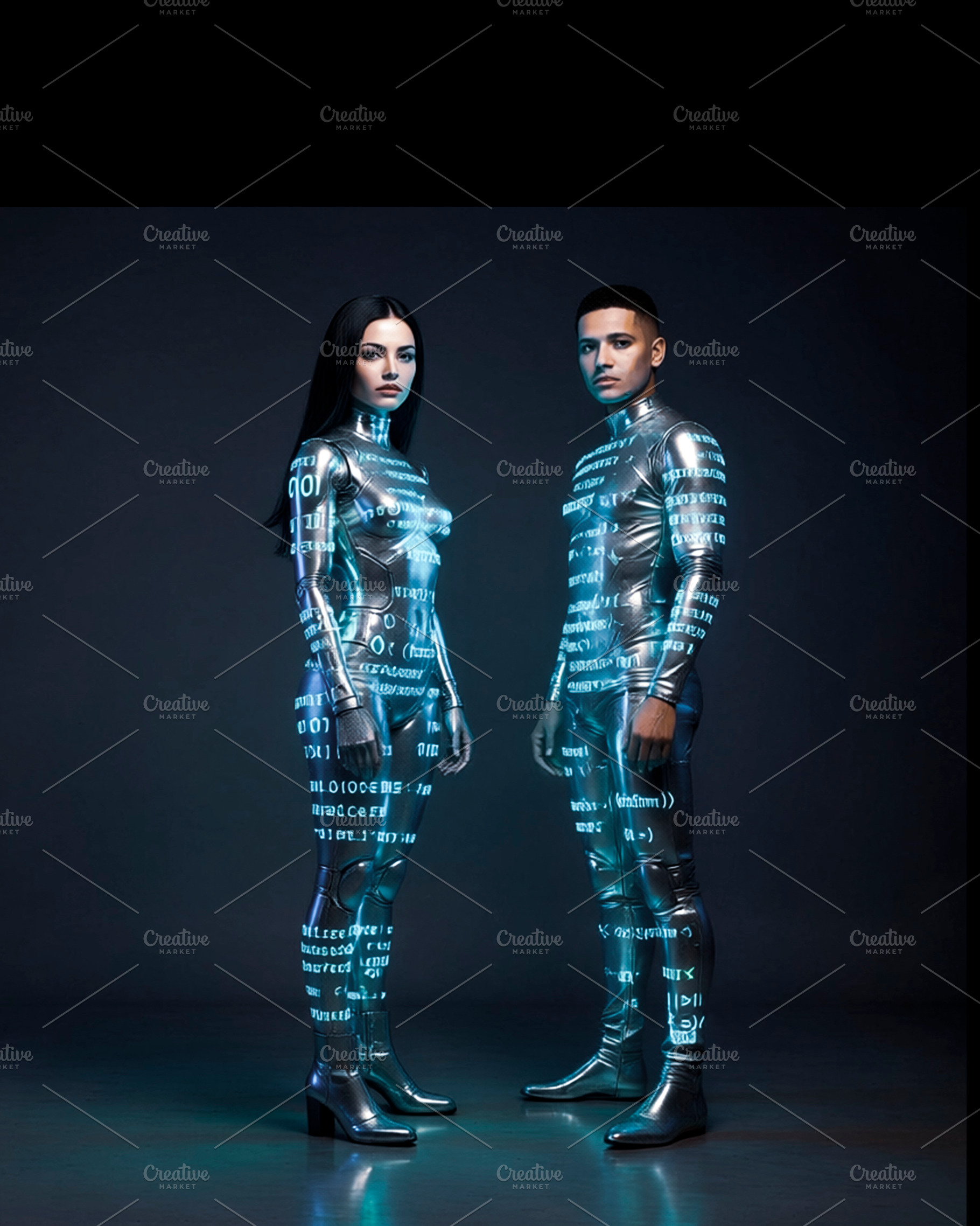 Futuristic couple of androids, a Photo by DanFLCreativo