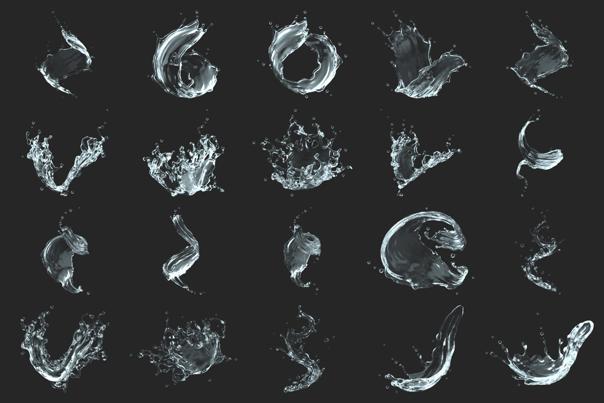 Water Splash Photoshop Brushes, a Brush Add-On by SimplDesign (Photo 3 of 4)