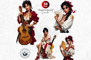 Flamenco dancer spanish woman Set, a Person Illustration by ThatsDesignArt (Thumbnail 10 of 10)