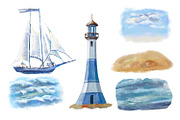 Watercolor nautical illustration, an Object Illustration by AkvarelRiver (Thumbnail 4 of 18)