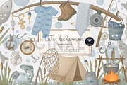 Fishing Baby Cute Fisherman Clipart, an Illustration by BigCakeBee (Thumbnail 1 of 4)