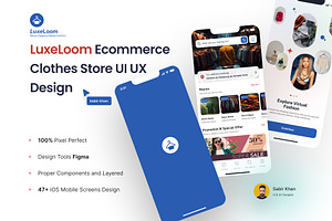 Ecommerce Clothing Mobile App UIKit, an UI Kit Template by DesignBox