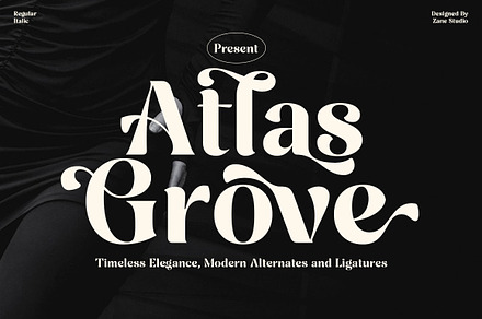 Atlas Grove-Alternates and Ligatures, a Serif Font by Zane Studio