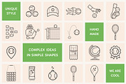 Tennis Outline Icons, an Outline Icon by Sargatal (Thumbnail 2 of 4)
