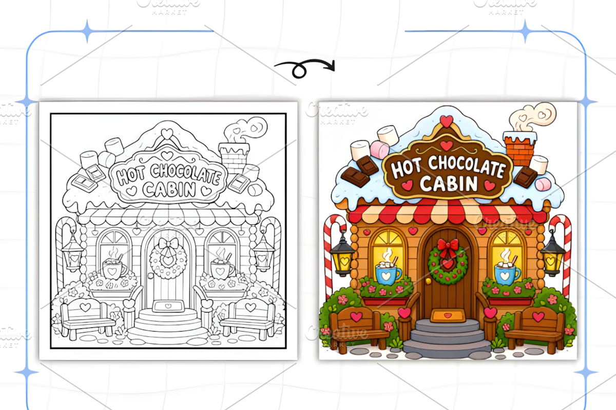 Cozy Places Coloring Book Bold &Easy, a Decorative Illustration by Design Station (Photo 4 of 7)