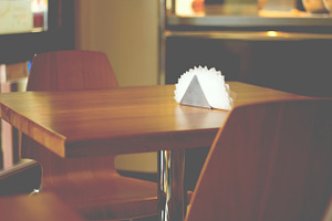 Restaurant featuring empty, brown, and wood