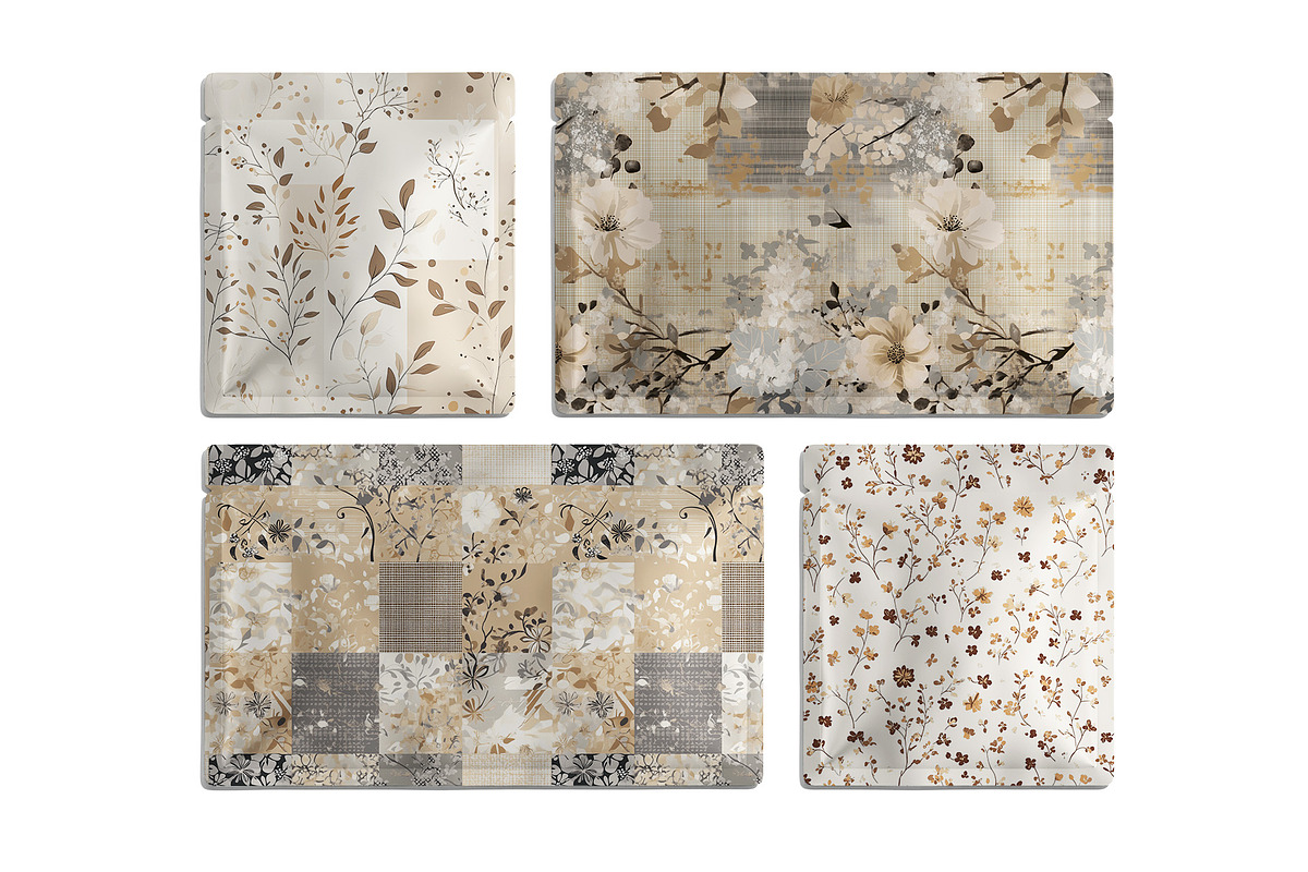 6 Seamless Patterns:patchwork floral, a Pattern Graphic by StudioCitra (Photo 5 of 9)