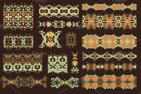 Set of seamless laced ribbons preview 4