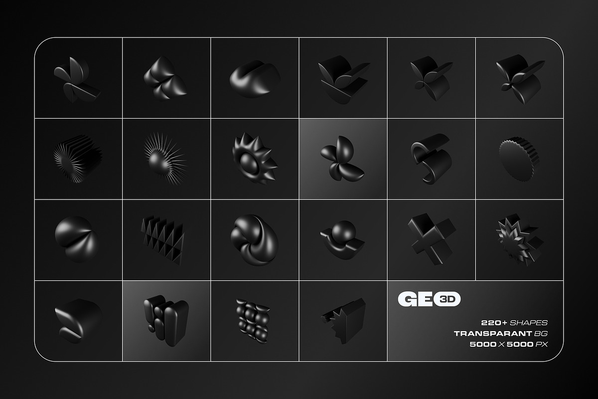 3D Dark Geometrics 234 illustrations, an Object Graphic by assetpro.design (Photo 9 of 16)