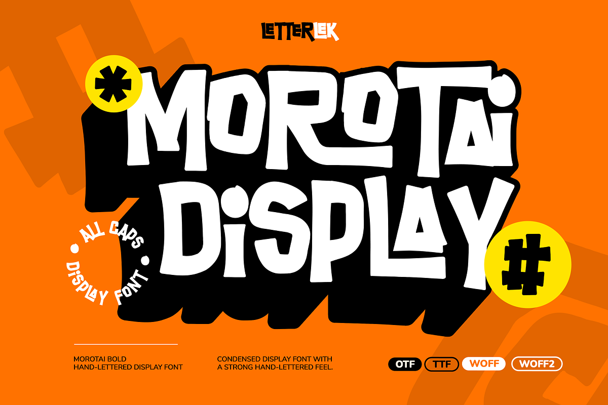 Morotai Hand-Lettered Display Font, a Sans Serif Font by Font De Rico (Photo 1 of 6)
