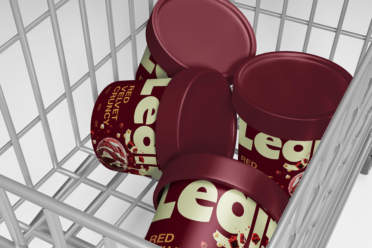 Ice Cream Bucket Mockup, a Packaging Mockup by SLAB! Design (Photo 5 of 5)