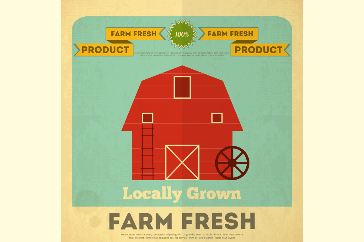 Poster for Organic Farm Food, a Food Illustration by ELFIVETROV DESIGN