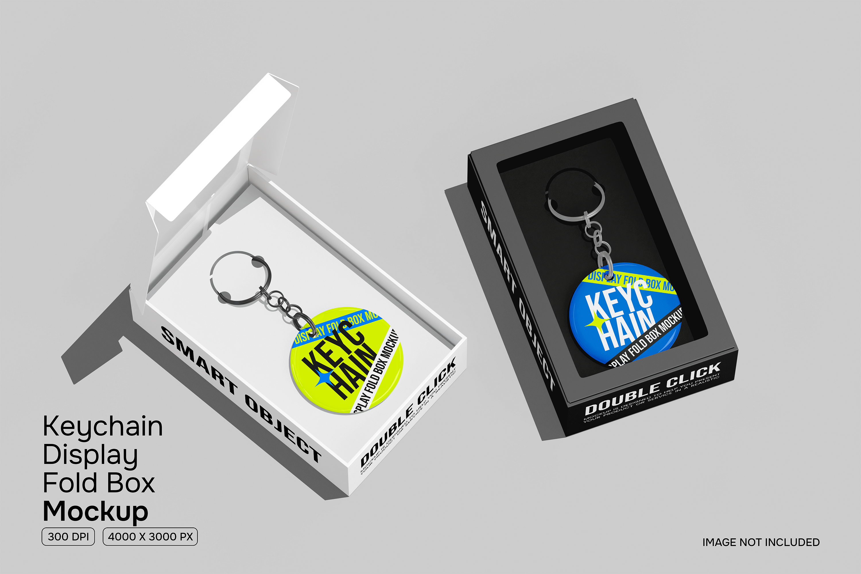 Keychain Display Fold Box Mockup, a Packaging Mockup by Permadi Creative
