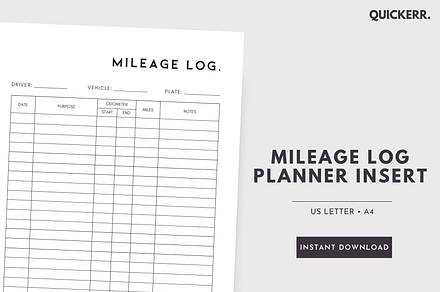 Printable Business Mileage Log