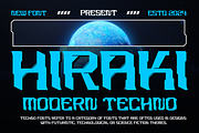 Hiraki - Modern Techno Font, a Handwritten Font by MaikoHatta (Thumbnail 1 of 7)