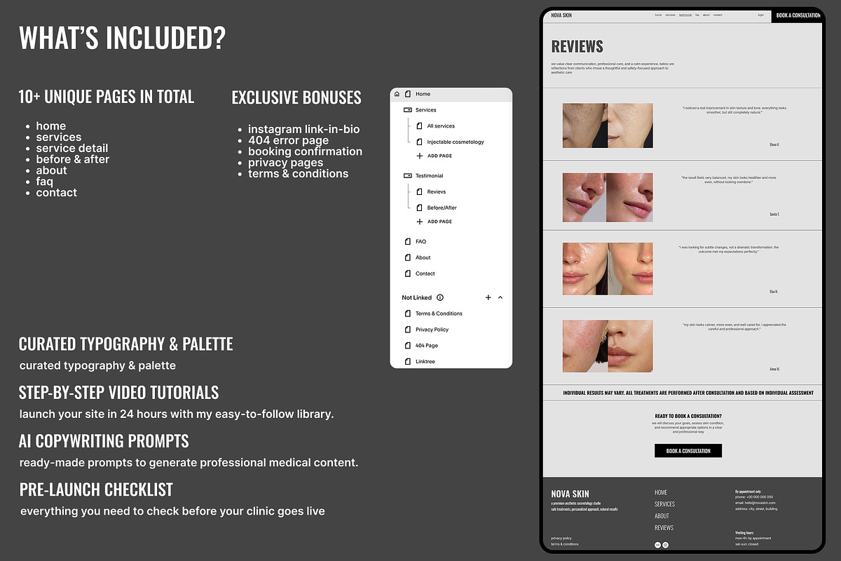 Aesthetic Medicine & Skincare Design, a Squarespace Template by Maria S. Studio (Photo 3 of 9)