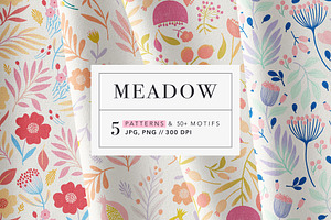 Meadow Flowers Patterns & Elements