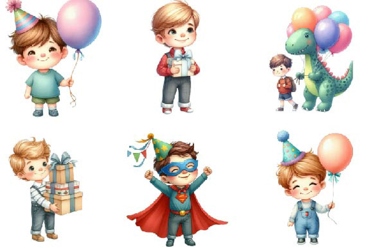 Little Boy and Girl Birthday, an Illustration by Designking (Photo 3 of 4)