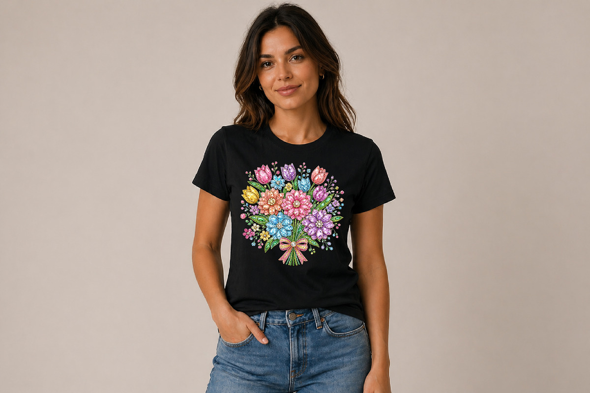 Rhinestone Flowers PNG, an Illustration by Pixels.Craft (Photo 2 of 8)