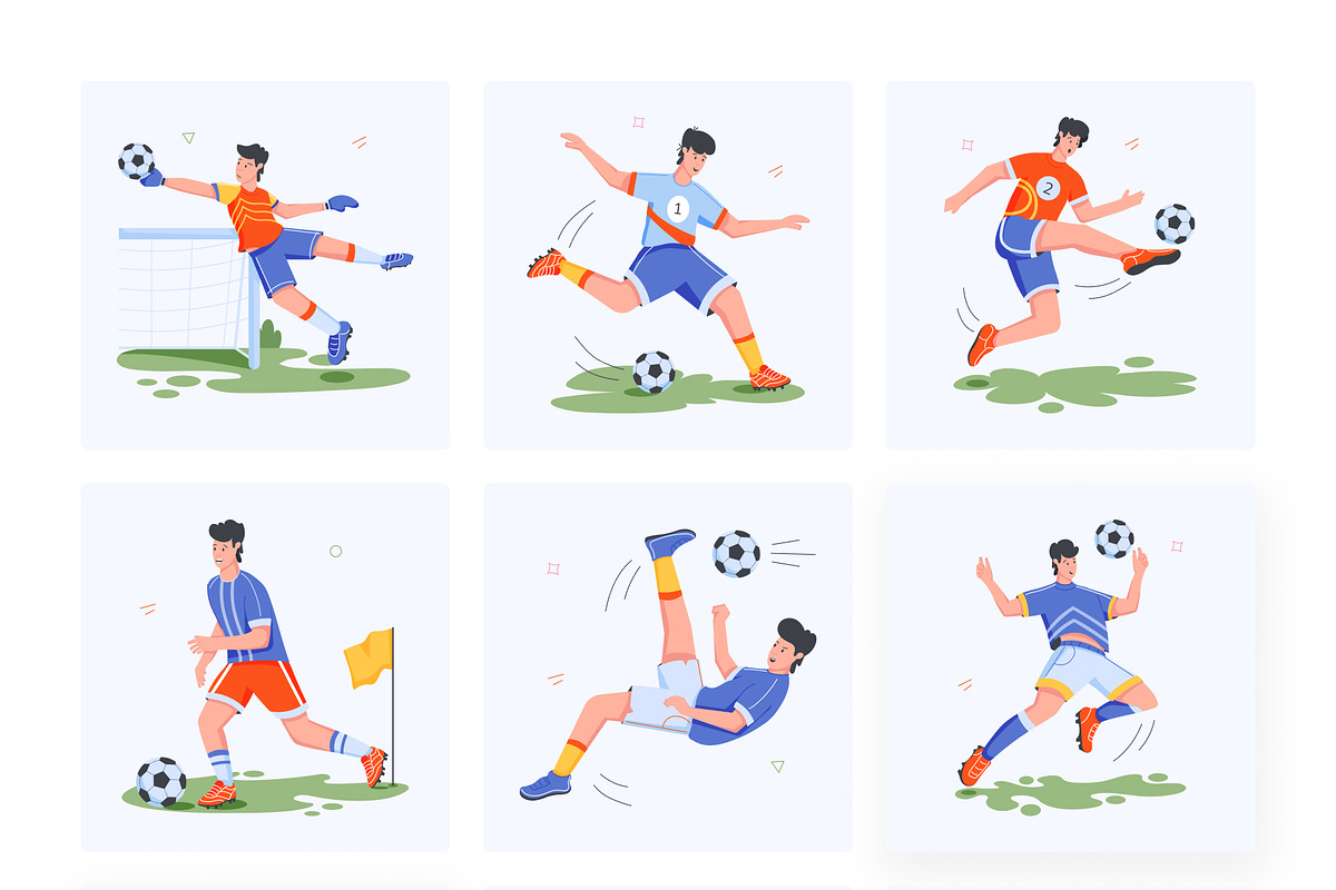 Flat Soccer Illustrations, a Sport Illustration by Vectors Market (Photo 7 of 11)