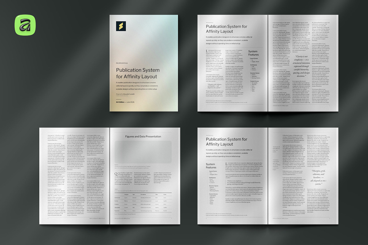 A4 Publication System · Affinity V3, a Magazine Template by Sasha Lantukh (Photo 6 of 11)