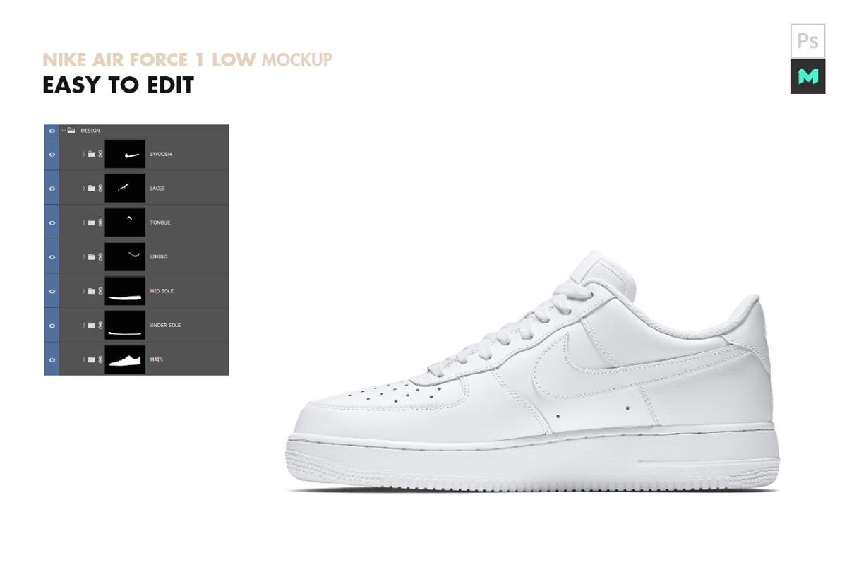 NIKE AIR FORCE 1 Low | Mockup, an Apparel Mockup by MockupsPro (Photo 4 of 4)