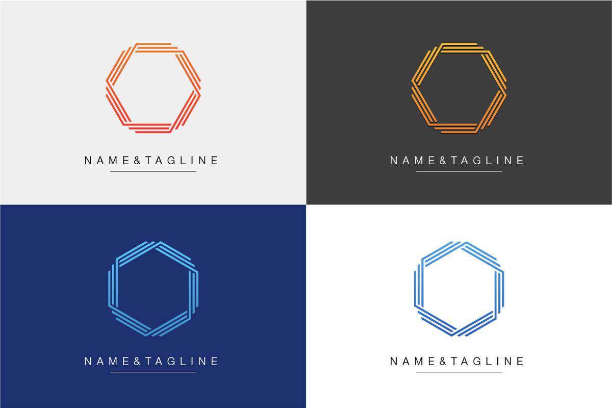 Hexagon Monogram Logo Template, a Branding & Logo Template by WORAKAMON Design Studio (Photo 1 of 5)