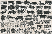 Bull image stamps for Procreate, a Brush Add-On by TheWhiteCatLab (Thumbnail 3 of 6)