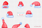 Watercolor Santa hats, a Decorative Illustration by Sunshine Art Shop (Thumbnail 2 of 4)