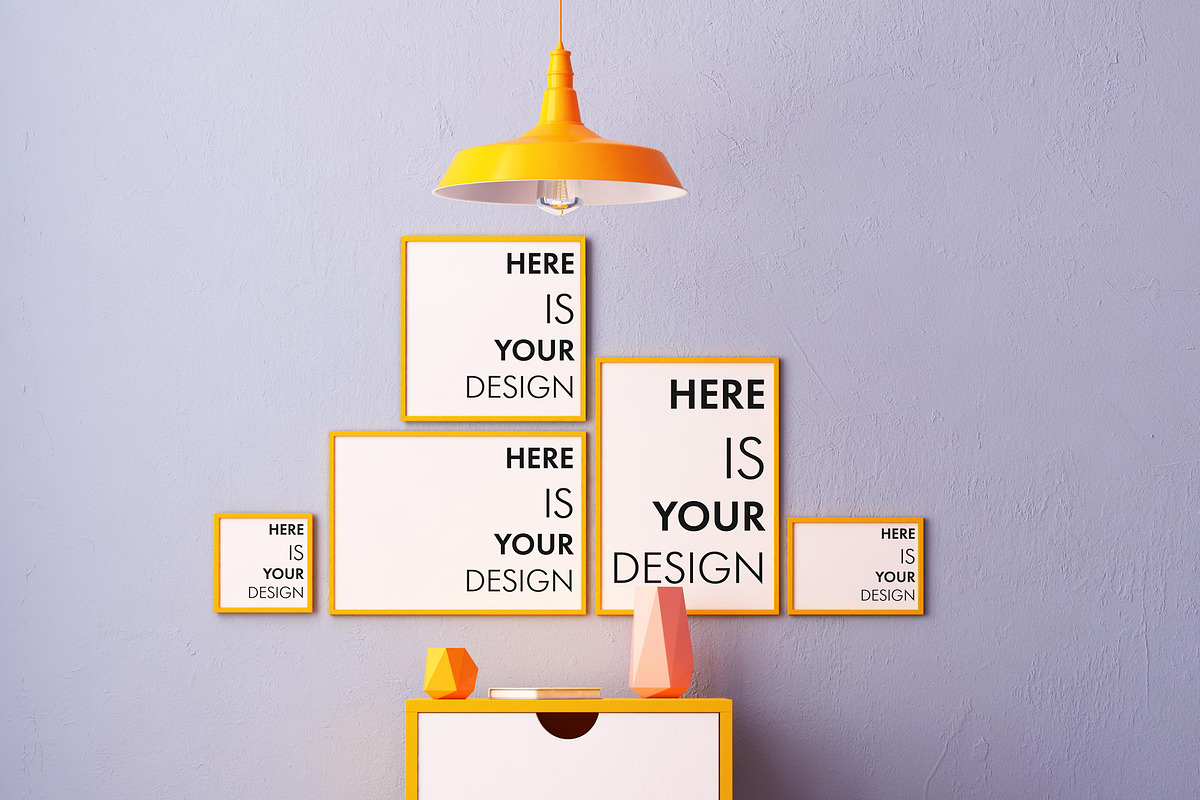 10 posters in the interior mock ups, a Print Template by FilL239