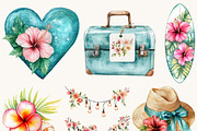 Hibiscus Beach Vacation Clipart, a Person Illustration by BusyDaydesign (Thumbnail 4 of 9)