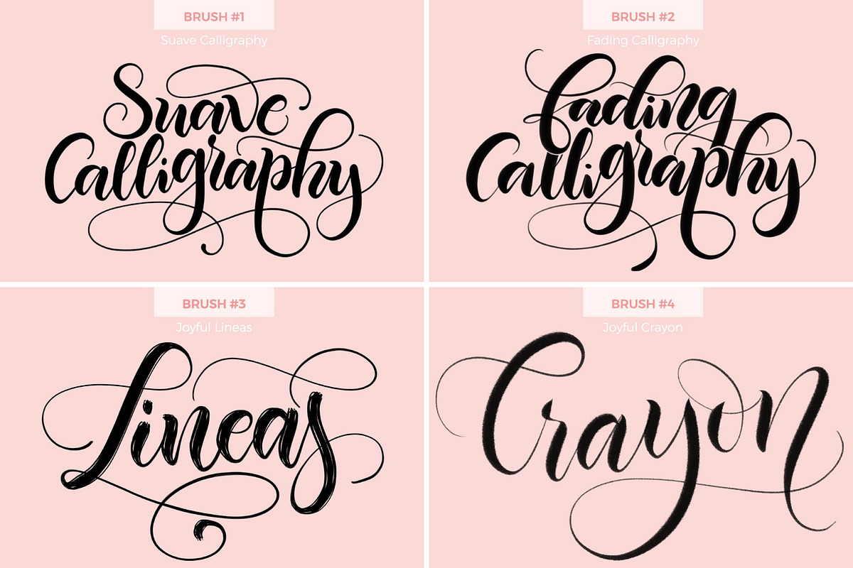 Joyful Procreate Brush Calligraphy, a Brush Add-On by HowJoyful  (Photo 2 of 44)
