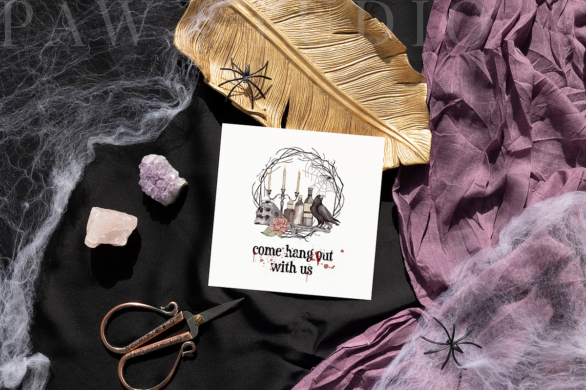 Halloween Card Mockup Square c fall, an Advertising Mockup by PawMockups (Photo 5 of 10)