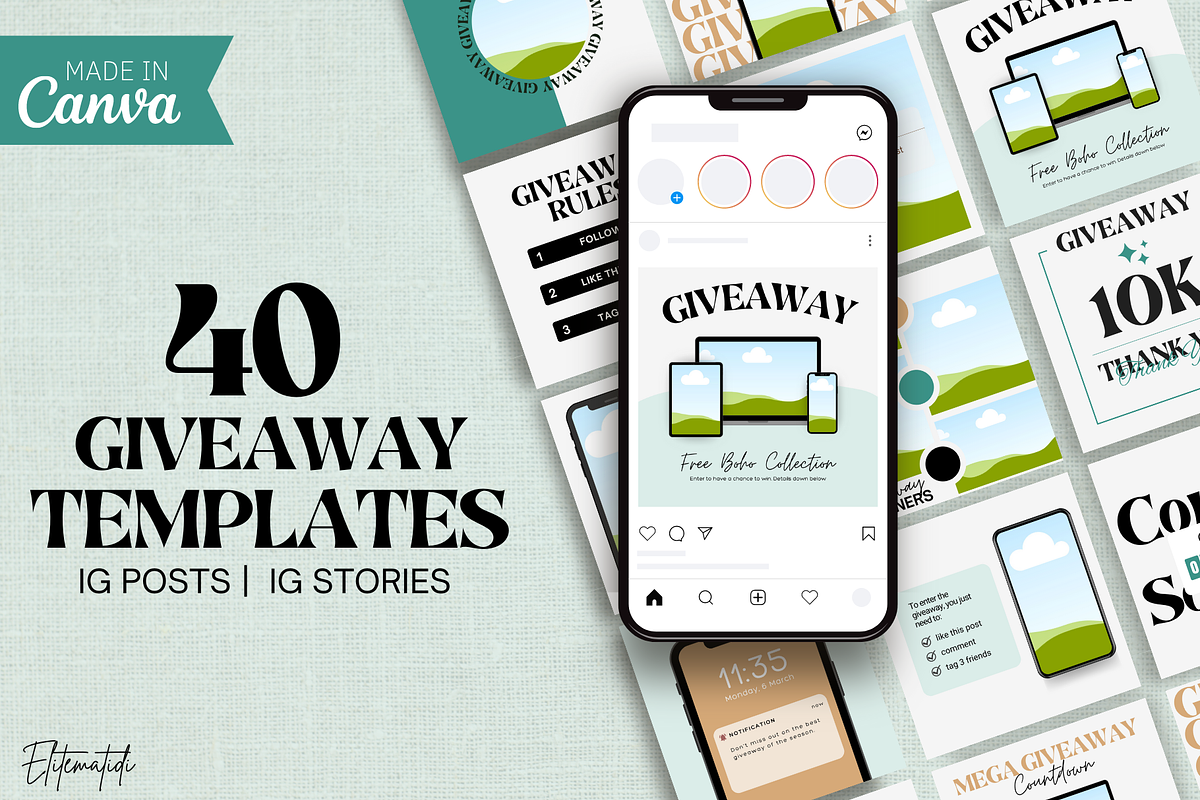 Giveaway Template, Giveaway Insta, a Social Media Template by EliteMatidi (Photo 1 of 6)