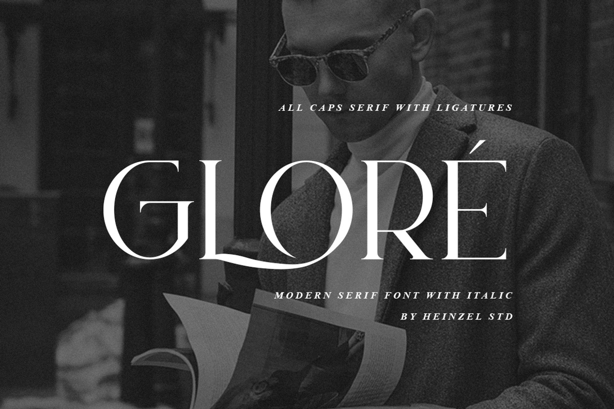 Gloré Modern Ligature Font, a Serif Font by Heinzel Std (Photo 1 of 18)